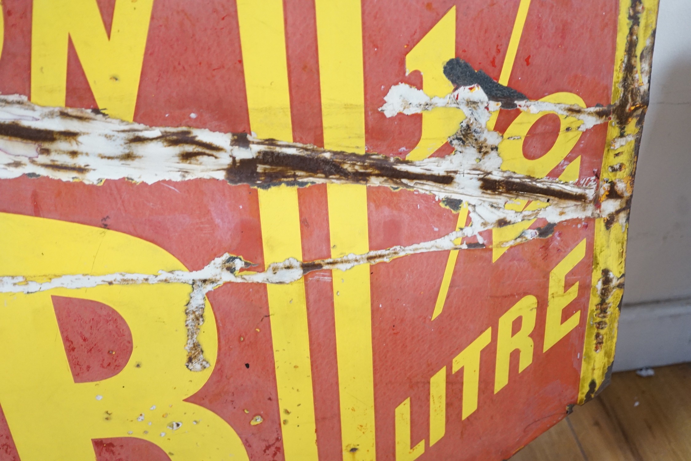 A French enamel advertising sign, “Bouillon Kub”, 97cms wide x 97cms high